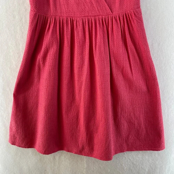 Ana Taylor Loft Dress Women's Sz 10 Pink A-Line V-Neck Textured Pleated Back Zip - Picture 5 of 8